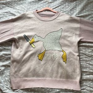 Aelfric Eden Men’s size XL long sleeve Van Gogh printed cable knit sweater